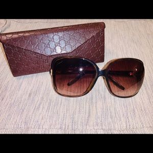 Oversized Gucci Sunglasses- Graduated Brown Lens